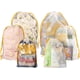 thumbnail image 1 of Laklulu Juego de 6 bolsas de almacenamiento con cordón, Mmgoqqt, plástico, amarillo/transparente, S/M/L, 1 of 5