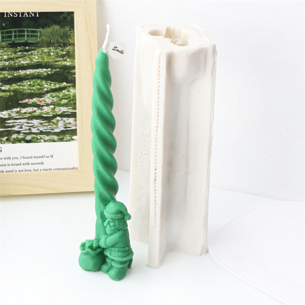 ZPAQI 3D Christmas Santa Candle Mold Pillar Tapers Elk Snowman Tree Silicone Mold