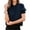 Navy, variant on PRETTYGARDEN Womens Summer Tops Trendy Mock Neck Puff Sleeve Blouse Dressy Casual Business Western Shirts Spring Clothes