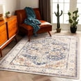 thumbnail image 3 of 3'x5' Vintage Distressed Area Rug Thin Washable Non Slip Floral Carpet Mat for Bedroom Living Room Bathroom, 3 of 6