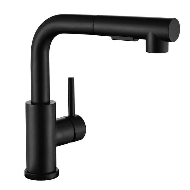 Grifo para fregadero de bar, grifo de cocina de acero inoxidable con rociador extraíble, moderno grifo monomando para uso general, pequeño mini grifo para RV al aire libre, níquel cepillado