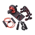 thumbnail image 3 of koolsoo Ensemble de 7 Pcs de Roues à Roulettes d'Entraînement Ab Accessoire Complet Ensemble d'Équipement de Mise en Forme Rouge, 3 of 9