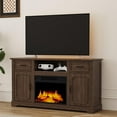 thumbnail image 5 of CBJCBJ Medieval TV Stand for TVs up to 65'', Entertainment Center with 22.8'' Electric Fireplace, Brown, 5 of 10