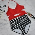 thumbnail image 3 of Women Halter Bikini High Waisted Swimsuits Cross Wrap Two Piece Strappy Bathing Suits, 3 of 3