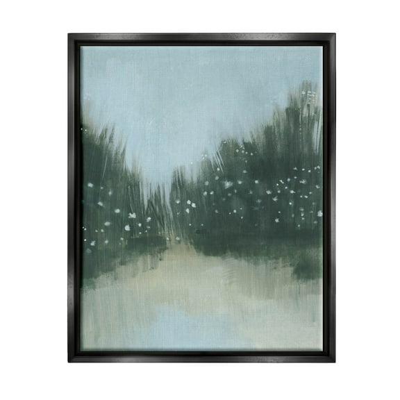 Stupell Industries Natural Grassy Plants Scenery Painting Jet Black Floating Framed Canvas Print Wall Art, Design by Grace Popp