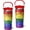 Rainbow, variant on 30 oz Rainbow Tumbler with Handle and Flip Straw, LGBT Gay Pride Flag Coffee Mug Water Bottle Stainless Steel Cup, Valentines Birthday for Gays Lesbian LGBTQ