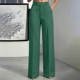 thumbnail image 5 of Lmnyox Business Pants for Women Loose High Waist Office Work Trousers Stretchy Wide Leg Pants with Pockets, 5 of 6