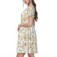 thumbnail image 2 of Susaid Floral1 Pattern Women's Casual Floral Print Crewneck Short Sleeve A Line Boho Maxi Dress, 2 of 6