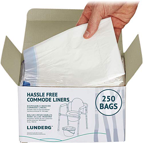 Lunderg Commode Liners Value Pack 250 Count Universal Fit Medical