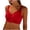 Red, variant on Women's Non Removable Pads Bra Seamless Wireless V Neck Bralette Wide Shoulder Straps Smoothing Back for Everyday Yoga Lounge Wear Coffee L