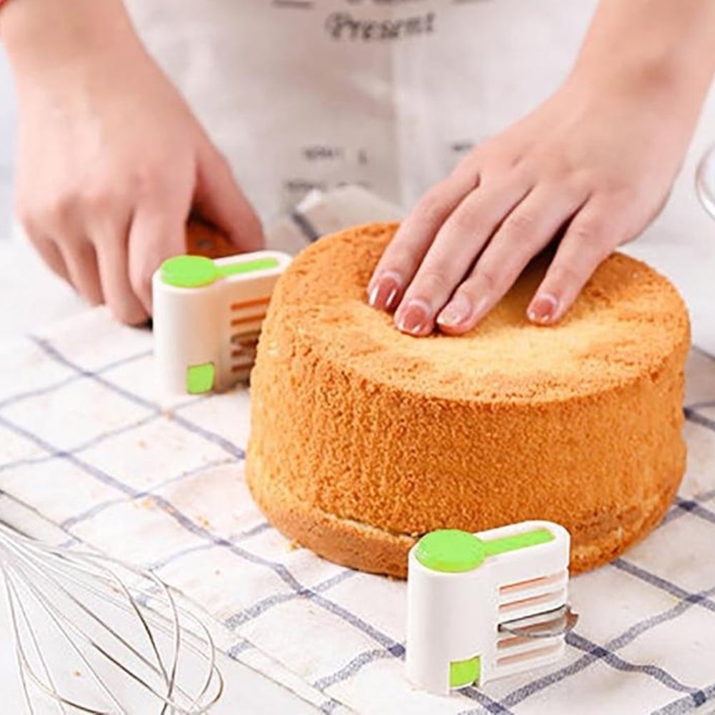 2Pcs 5 Layers DIY Cake Bread Cutter Leveler Slicer Set Cake Cutting Fixator Tool 