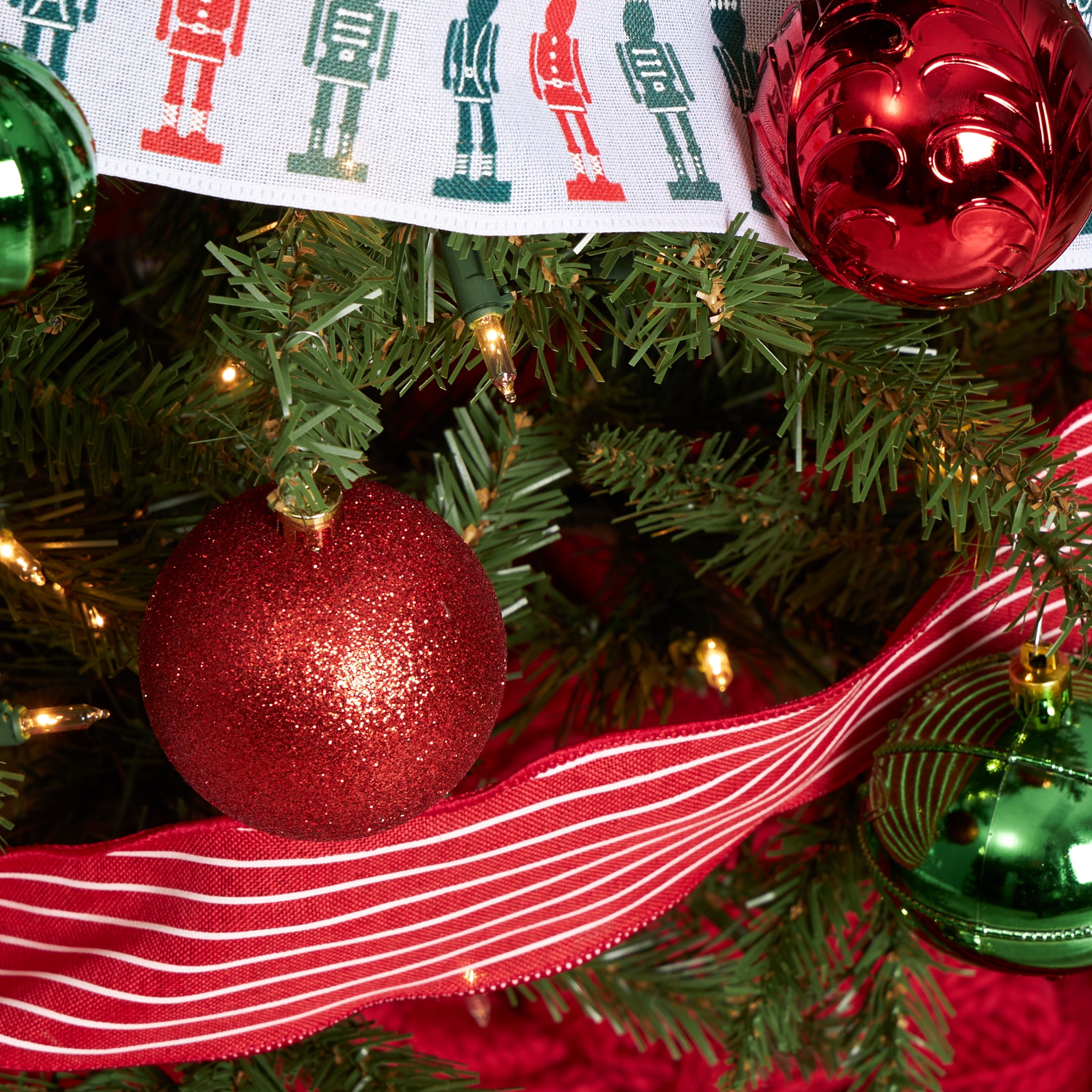 Red, Green and Gold Shatterproof Christmas Ball Ornaments, 50 Count, by Holiday Time