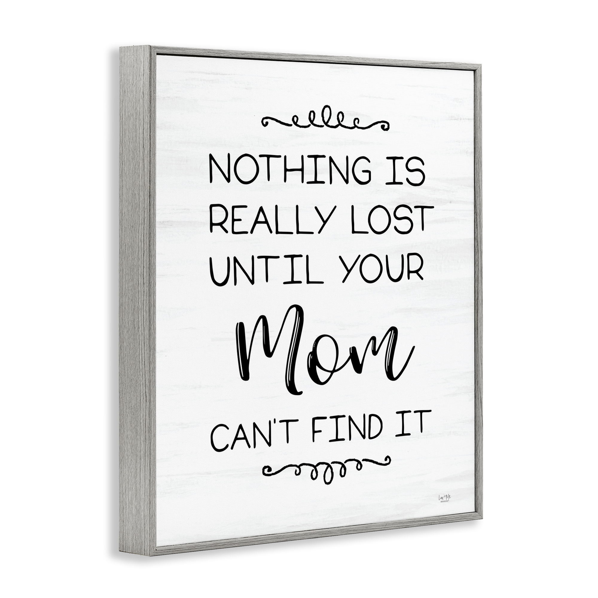 Stupell Industries Funny Nothing Is Lost Typography Painting Gray Framed Art Print Wall Art, 24 x 30