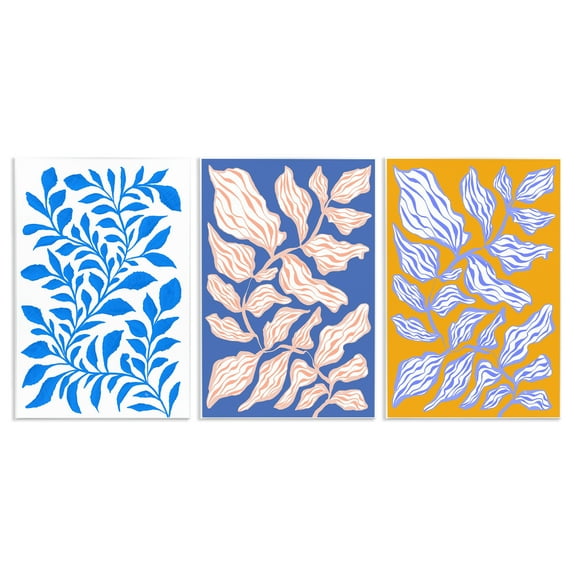 Stupell Industries Boho Leaf Patterns Plants & Flowers Painting Unframed Art Print Wall Art, 10 x 15, Set of 3