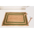 thumbnail image 3 of Rectangle Rug Natural Jute Rug Hand Braided Beige and Green Color Rounding Line Area Rug, 3 of 5