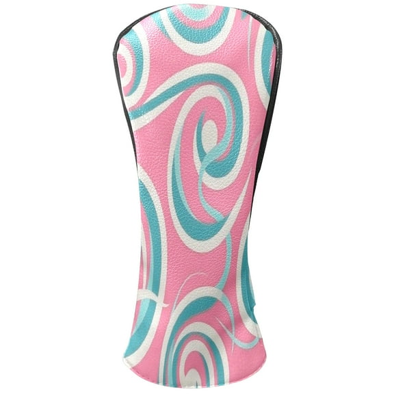 Golf Club Head Cover Waterproof Leather Golf Accessories HeadCovers Set Driver Headcover for Women Men Swirl Pattern