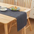 thumbnail image 1 of Nvzi Almohadilla aislante de lino grueso para mesa de comedor, cojín para escritorio de oficina, bandera de mesa decorativa, tela resistente al calor para bandera de té (negro, 180 x 30 cm), 1 of 5