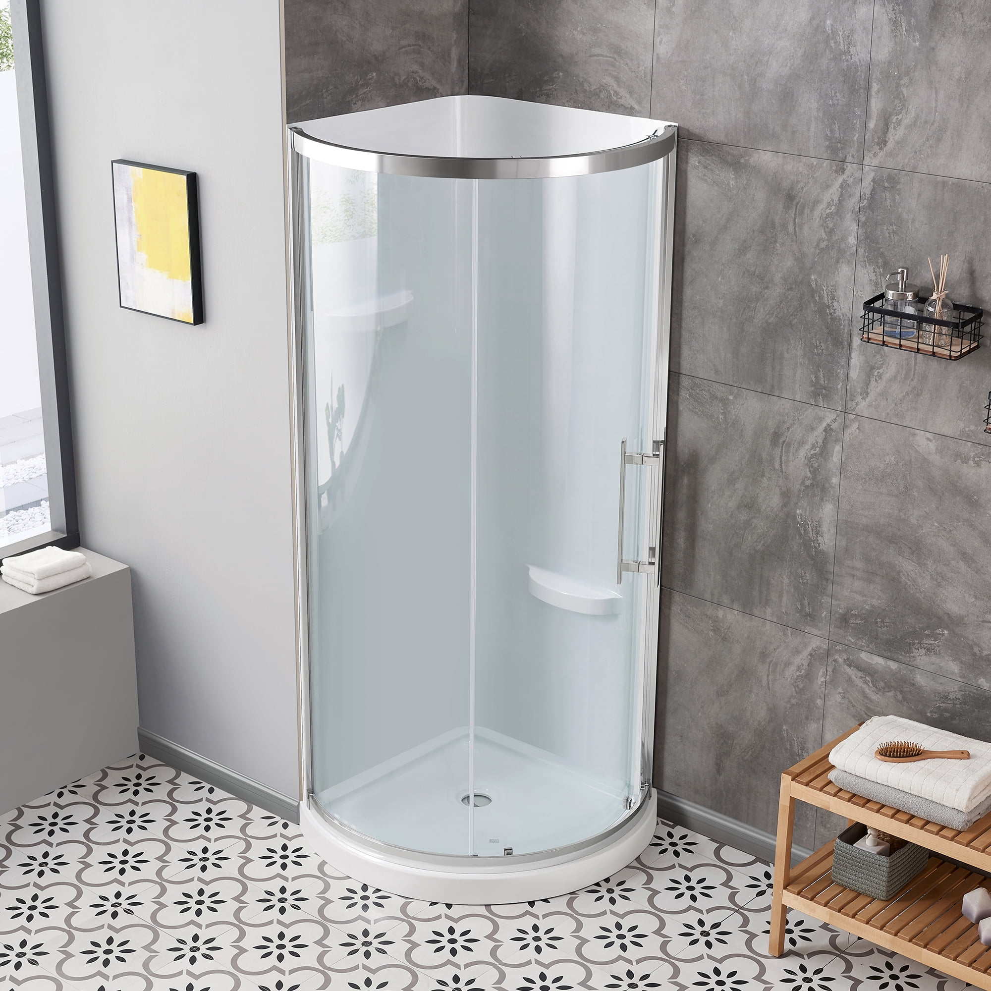 Buy Ove Decors Breeze Lux 34 in x 34 in x 72.83 in H Curved Corner