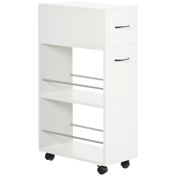 3-Tier Slim Rolling Storage Cart Kitchen, Bathroom & Laundry Utility Cart