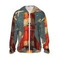 thumbnail image 1 of Vsdgher Sweat à Capuche Imprimé Fusée Rouillée pour Hommes Femmes, Manches Longues Protection Solaire Pêche pour Course Natation-Moyen, 1 of 7