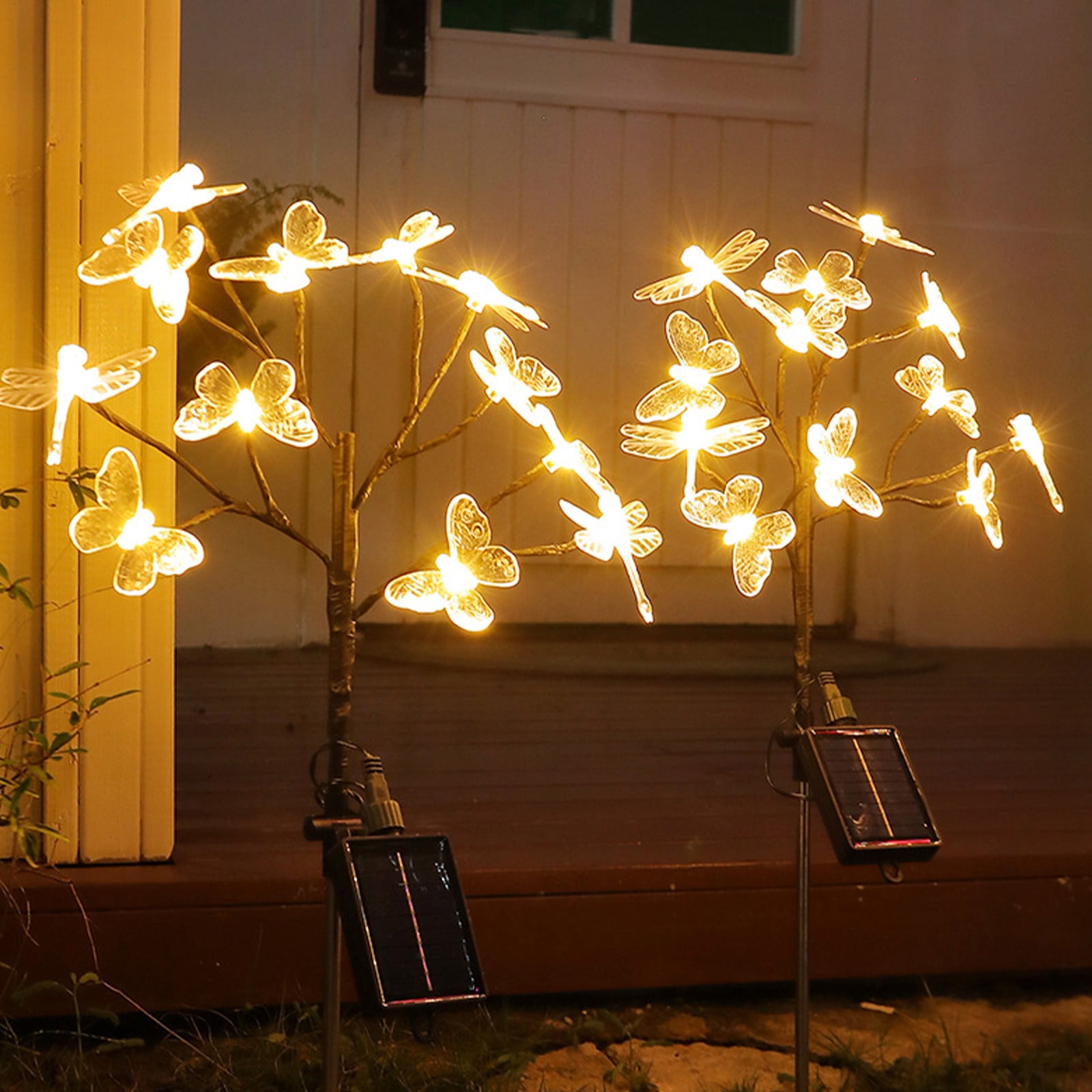 Solar Garden Lights - Solar Butterfly Lights Outdoor Decorations Multi-Color Changing LED Waterproof Stake Lights For Garden Yard Pathway Patio & Lawn Gifts for Mother's Day Mom Women