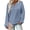 Gray blue, variant on Women's casual long-sleeved V-neck solid color loose shirt, available in all sizes, plus sizes also acceptable.
