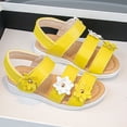 thumbnail image 4 of BOBOGOJP Shoes For Toddler Girls Braided Upper Flat Dress Sandals Round Open Toe Summer Shoes Toddler/Little Kid Yellow for Size 12.5, 4 of 8