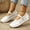 White, variant on Hoshose Women Flat Shoes Round Toe Ballet Dressy Flats Comfortable Slip On Walking Shoes