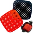 thumbnail image 1 of Reusable Silicone Air Fryer Liners 3 Pack,Easy Clean Air Fryer Accessories, Non Stick,8.5" Square, 1 of 7