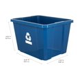 thumbnail image 5 of HeSLehs Medium Curbside Blue Box, Plastic 17 Gallon/64 Litre Home Trash Can Refuse and Recycling Bin Container with Built-in Handles, 5 of 9