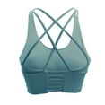 thumbnail image 1 of Women's sports Underwear with removable pad Sexy Cross Back lace-up Yoga Underwear Training Vest - Haze Green - S, 1 of 6