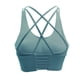 thumbnail image 1 of Ropa interior deportiva para mujer con almohadilla extraíble, sexy, con cordones en la espalda cruzada, chaleco de entrenamiento para yoga, color verde neblina, 1 of 6