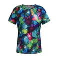 thumbnail image 3 of WISEFIN Women's Ethnic Print Short Sleeve Round Neck Casual T-Shirt Tops, 3 of 4
