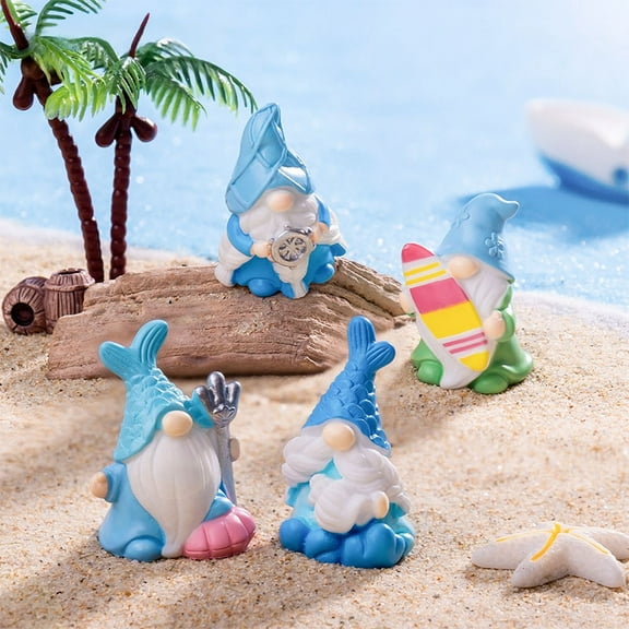 Dwarf decorative figurines, outdoor resin statues, 4-piece set, floral spring dwarfs, desktop bookshelf home decoration ornaments, patio garden gifts.