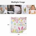 thumbnail image 5 of Happy Easter Cloth Napkins, Spring Watercolor Bunny Eggs Flower Grey Plaid Washable and Reusable Dinner Napkins Set of 2, Table Napkin for Kitchen Party Birthday Wedding Hotel Housewarming 20"x20", 5 of 9