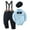 Blue, variant on ZOEREA Baby Boy Suit 0-24M Gentleman Outfit Clothes Set Infant Long Sleeve Dress Shirt+Suspender Pants+Bowtie+Beret Hat