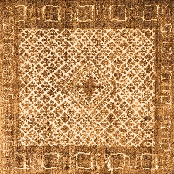 Ahgly Company Indoor Square Persian Orange Traditional Area Rugs, 5' Square