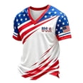 thumbnail image 3 of CONZONE 4Th Of July Mens T-Shirts Short Sleeve Independence Day T Shirts for Men V Neck Patriotic Usa Star Striped Graphic Casual Summer Tee Tops, 3 of 5