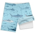 thumbnail image 5 of MEZZALL Boys Shark Printed Swimming Shorts With Lace Up High Waisted Loose Casual Swim Trunks Summer Beach Vacation Pool 8Y Stylish Baby Wear, 5 of 5