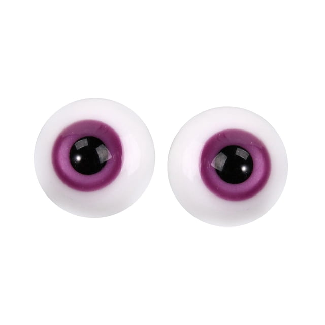 2 Pies de Ojos de Muñeca de Vidrio, Accesorios de Ojos Móviles de 6 Mm, Movibles para Hacer Muñeca Suministro de Escultura DIY , púrpura Estilo B-Púrpura CUTICAT mover los ojos