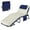 Blue, variant on Resenkos Folding Chaise Lounge Pool Chair With 4-Level Reclining Back, Cushion, Side Pocket, Headrest, Blue