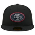 thumbnail image 2 of Men's New Era  Black San Francisco 49ers Color Pop 59FIFTY Fitted Hat, 2 of 5