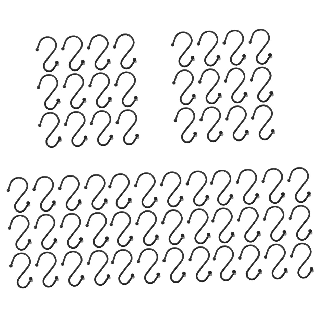 Hemoton 60 pcs  Shower Curtain Hangers Decorative Shower Curtain Hooks S Shaped Shower Hooks for Shower Curtain
