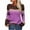 Purple, variant on CALAFEBILA Sweaters for Women Trendy Khaki Striped Color-matching Pullover Knit Sweater