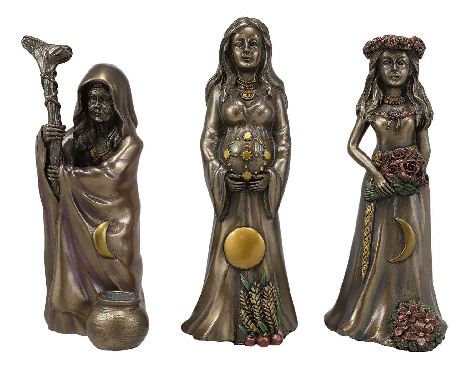 Danu Celtic Triple Goddess Statue Maiden Mother And The Crone Sculpture Pagan 