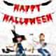 thumbnail image 3 of Happy Halloween Banner Decoraciones de Halloween, Guirnalda colgante de Halloween con purpurina roja con murciélagos aterradores Zombie Vampire Diaries Horror Bloody Halloween Photo Prop Fiesta de Halloween ER, 3 of 7