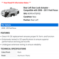 thumbnail image 2 of Rear Left Door Lock Actuator - Compatible with 2008 - 2011 Ford Focus 2009 2010, 2 of 2