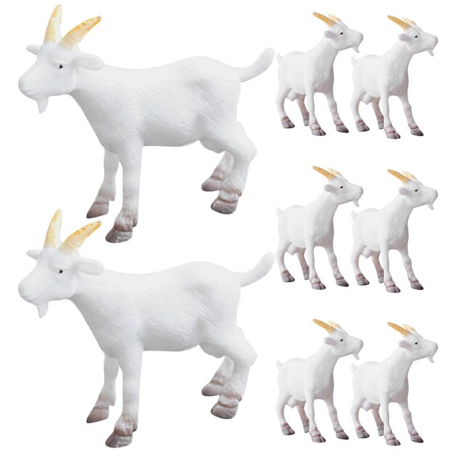 Miangastore 8pcs Goat Models Farmhouse Animal Models Cartoon Goat Figurines Micro Landscape Goat Sculptures