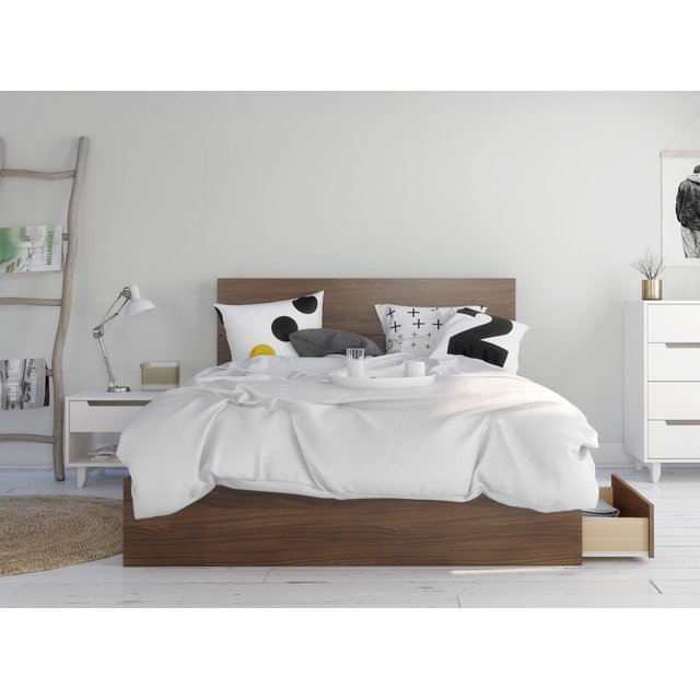 Nexera 3-Piece Bedroom Set With Bed Frame, White, Queen