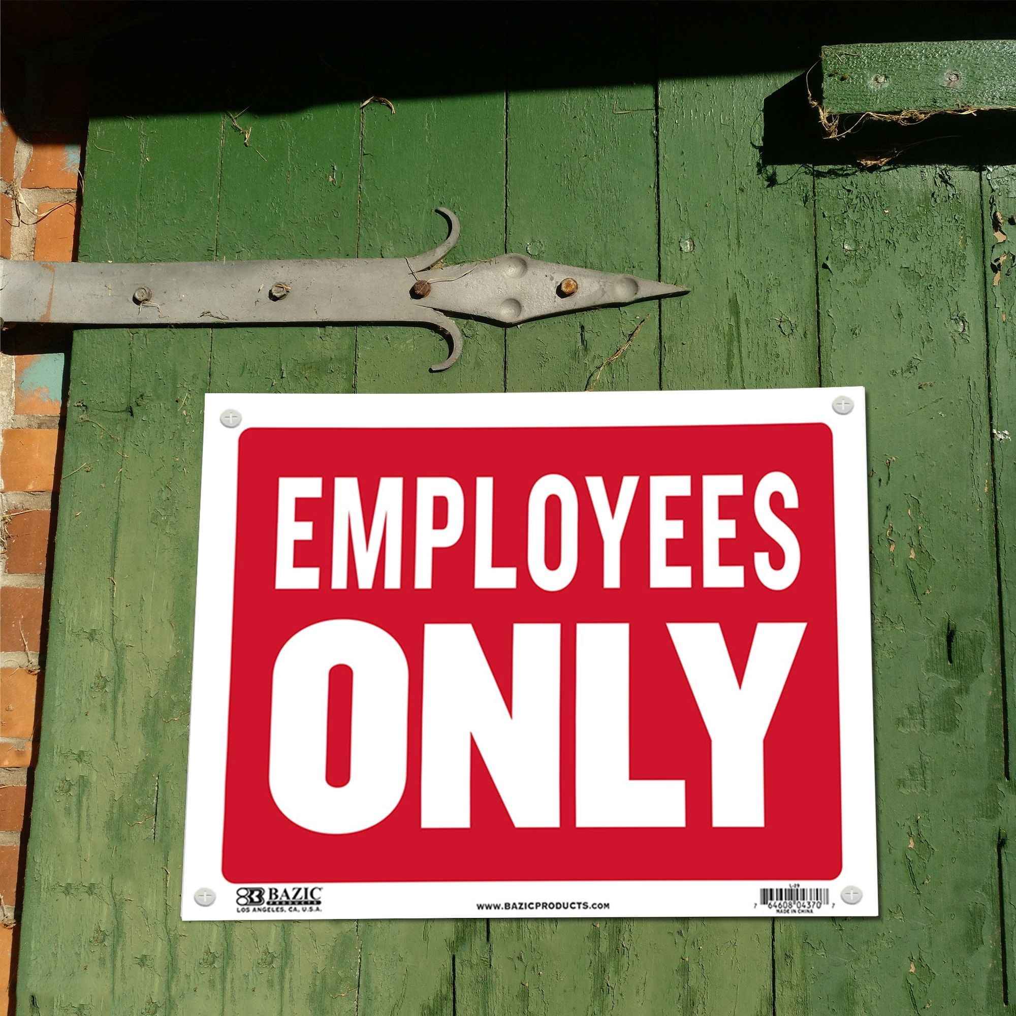 BAZIC Employees Only Sign 12"x16", Plastic Signs Signage, 24-Pack